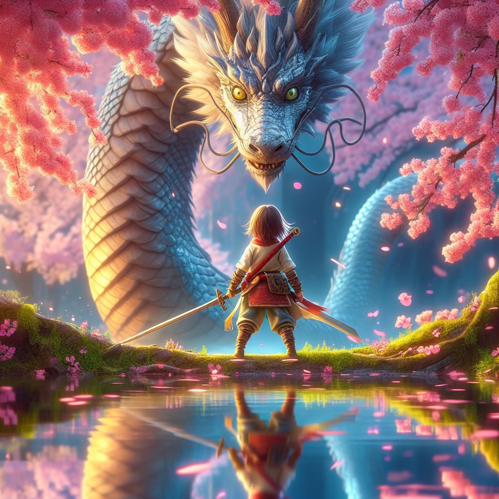 Girl versus Water Dragon Serpent