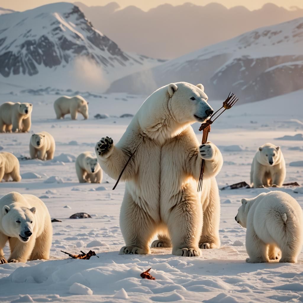 Polar Bear BBQ Party in Antarctica