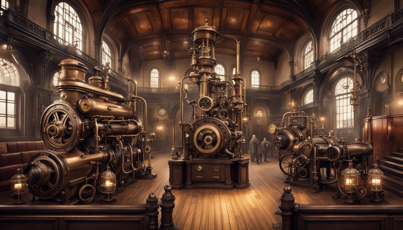 Victorian House of Commons Assembly in Steampunk Style