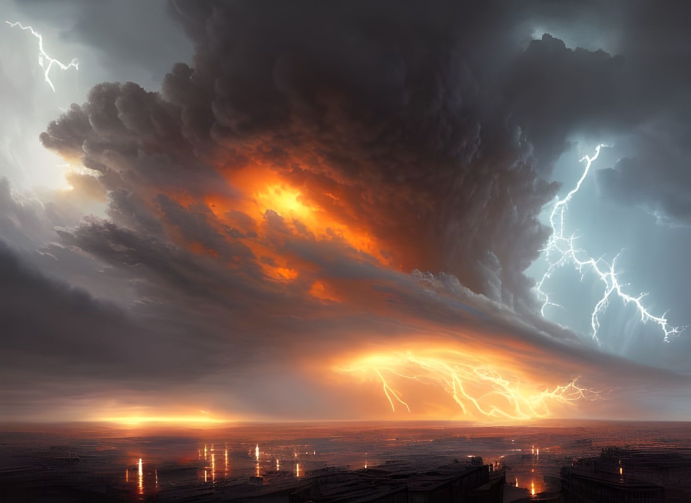 Apocalyptic supercell storm undefined