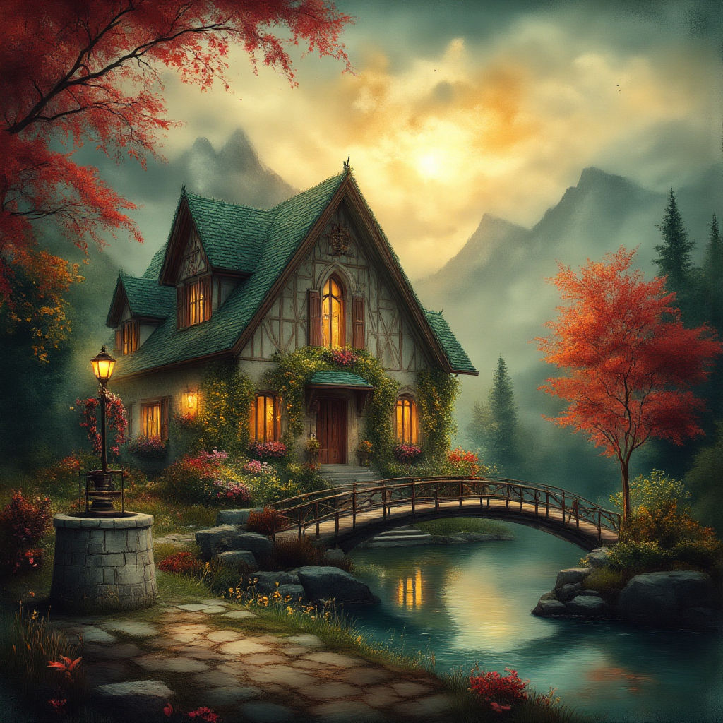 A Swiss Chalet with a moss-covered roof #6