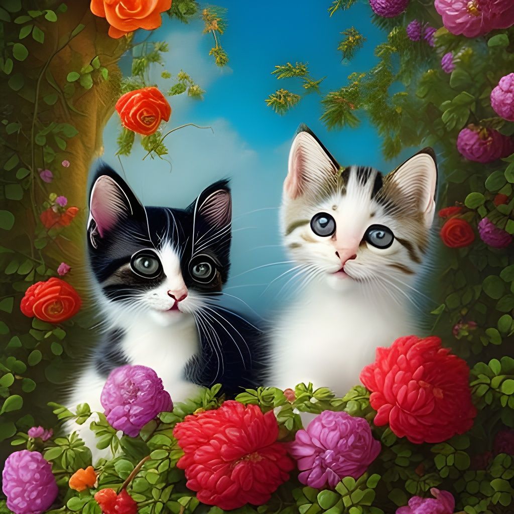 Mums and kitties - AI Generated Artwork - NightCafe Creator