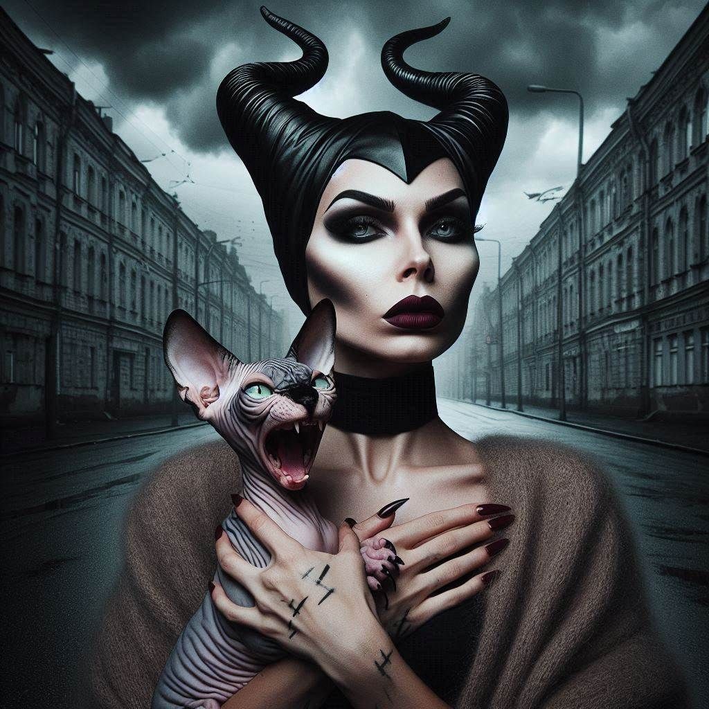 Maleficent's Pet Sphynx Cat