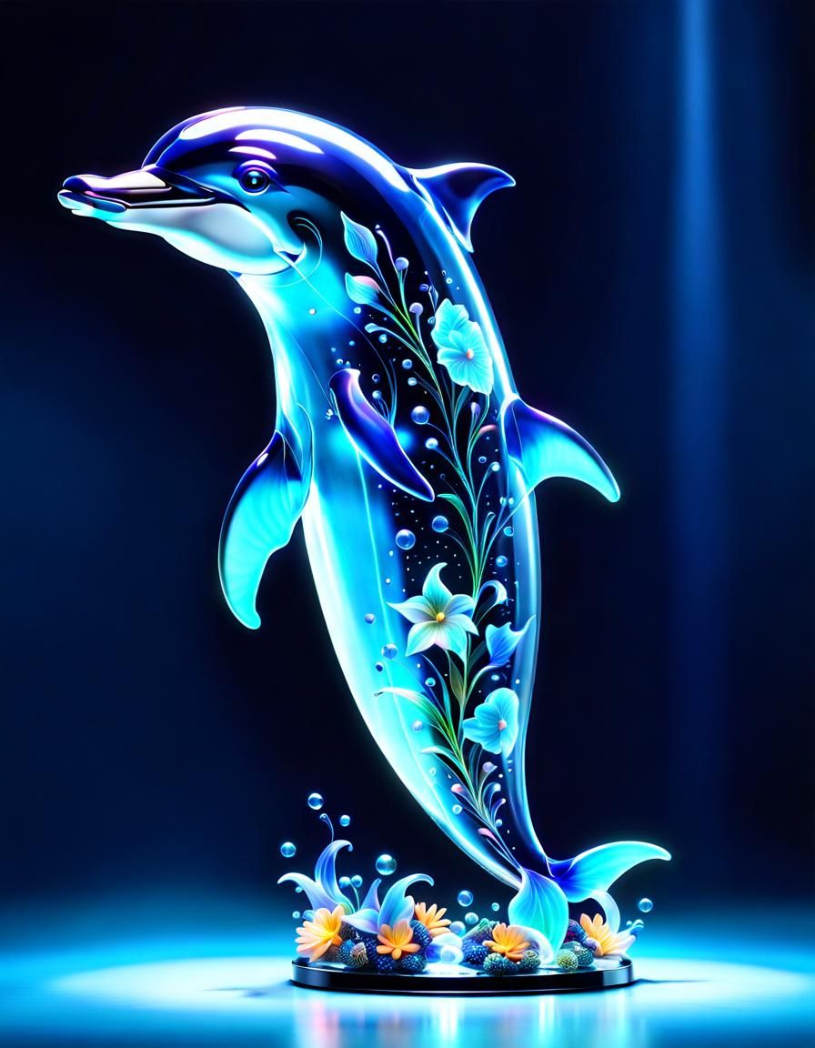 Glass Dolphins 2 Ai Generated Artwork Nightcafe Creator