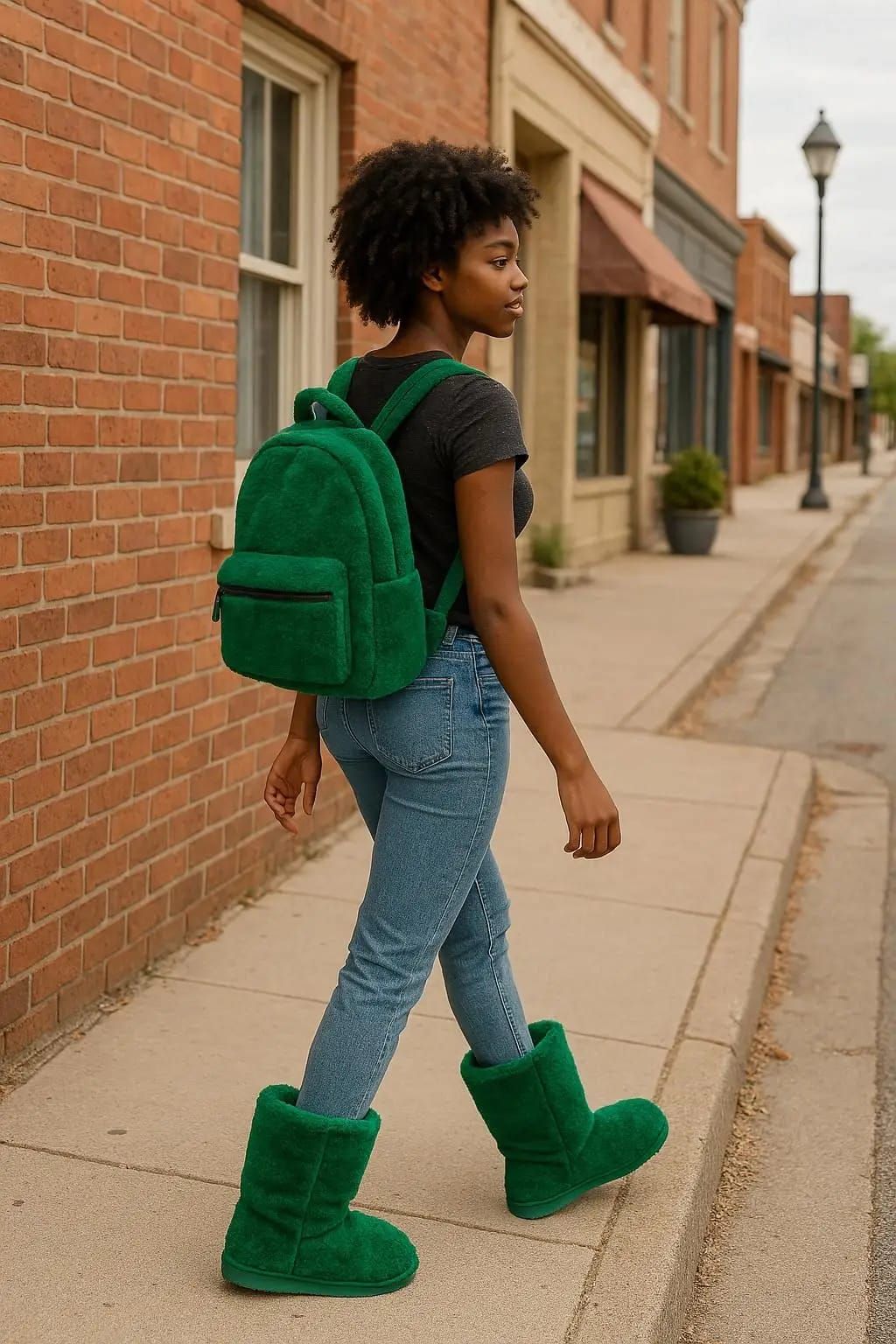 Matching bag and boots - plush