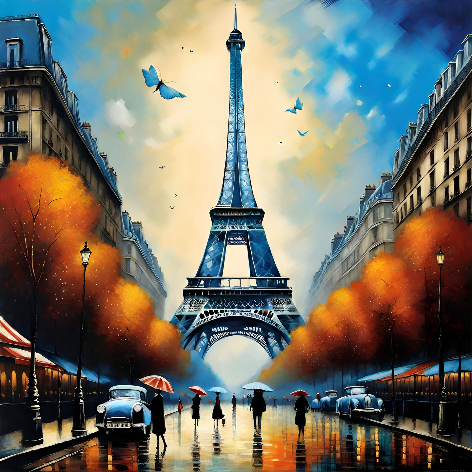 Vacation To See the Eiffel Tower Oil Painting   by @Lemon Zest 