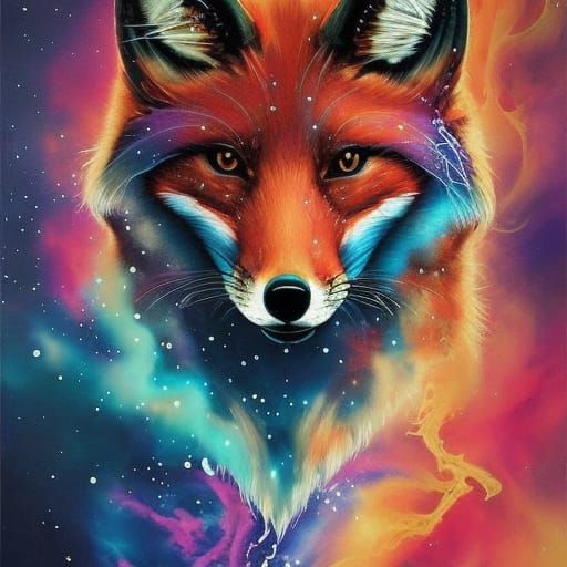 Cosmic Fox - AI Generated Artwork - NightCafe Creator