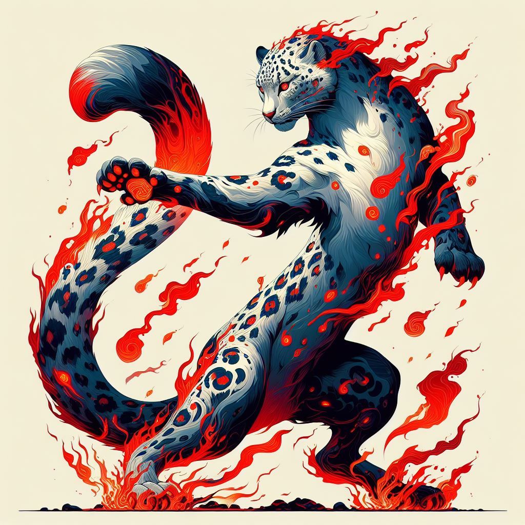 Ninja Fire Snow Leopard