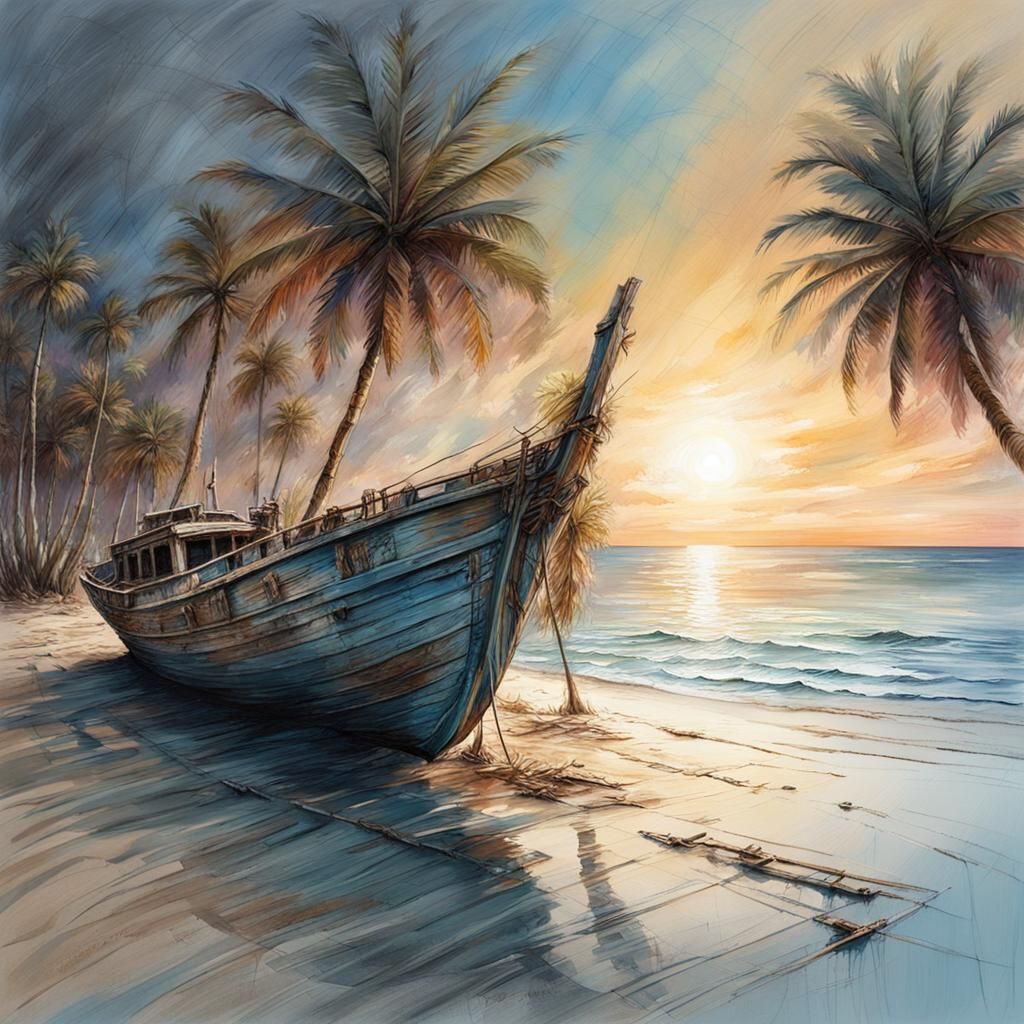 Abandoned boat  by @Vochomurka