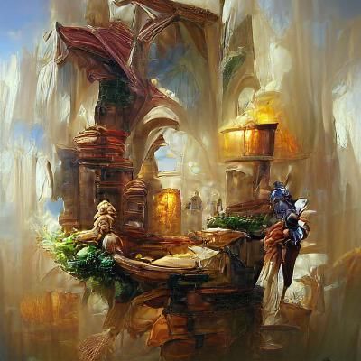 David Cheifetz fantasy marketplace painting