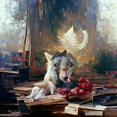 wolf with a heart