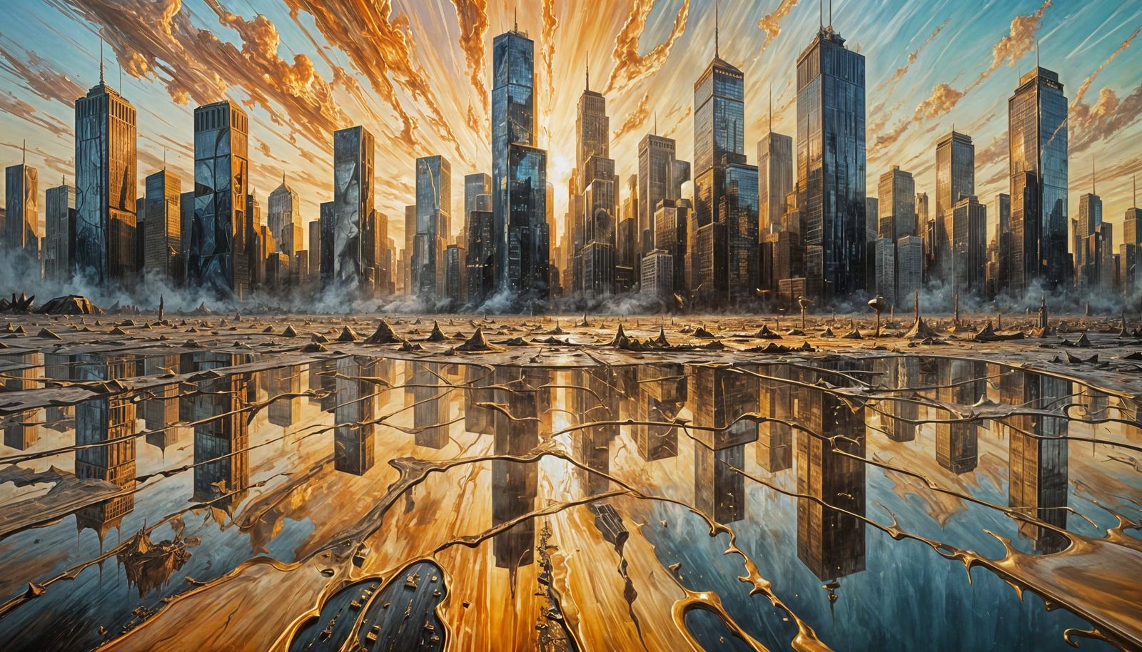 The City Melts at Dusk  by @Adam Brown
