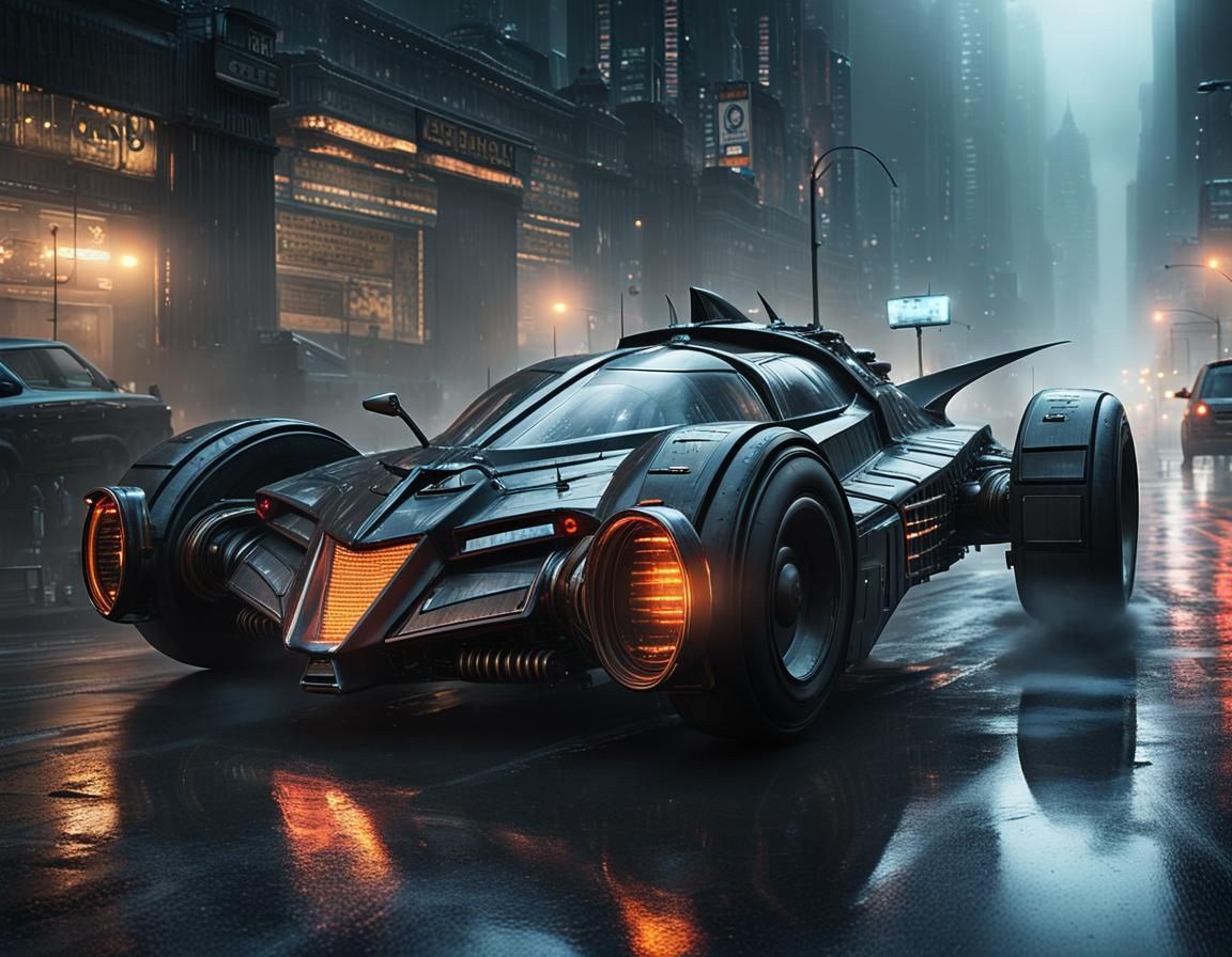 Cyberpunk Batmobile - AI Generated Artwork - NightCafe Creator