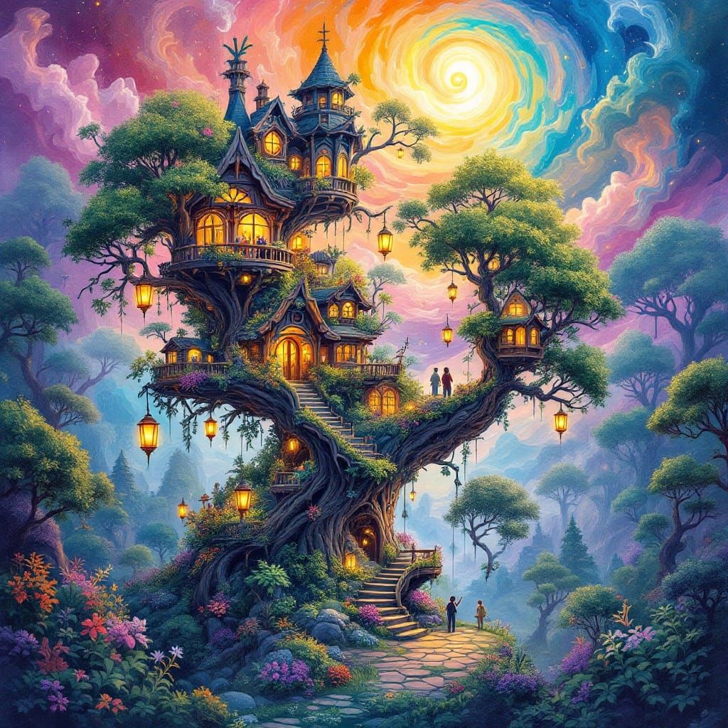 Whimsical Treehouse  by @Nixick