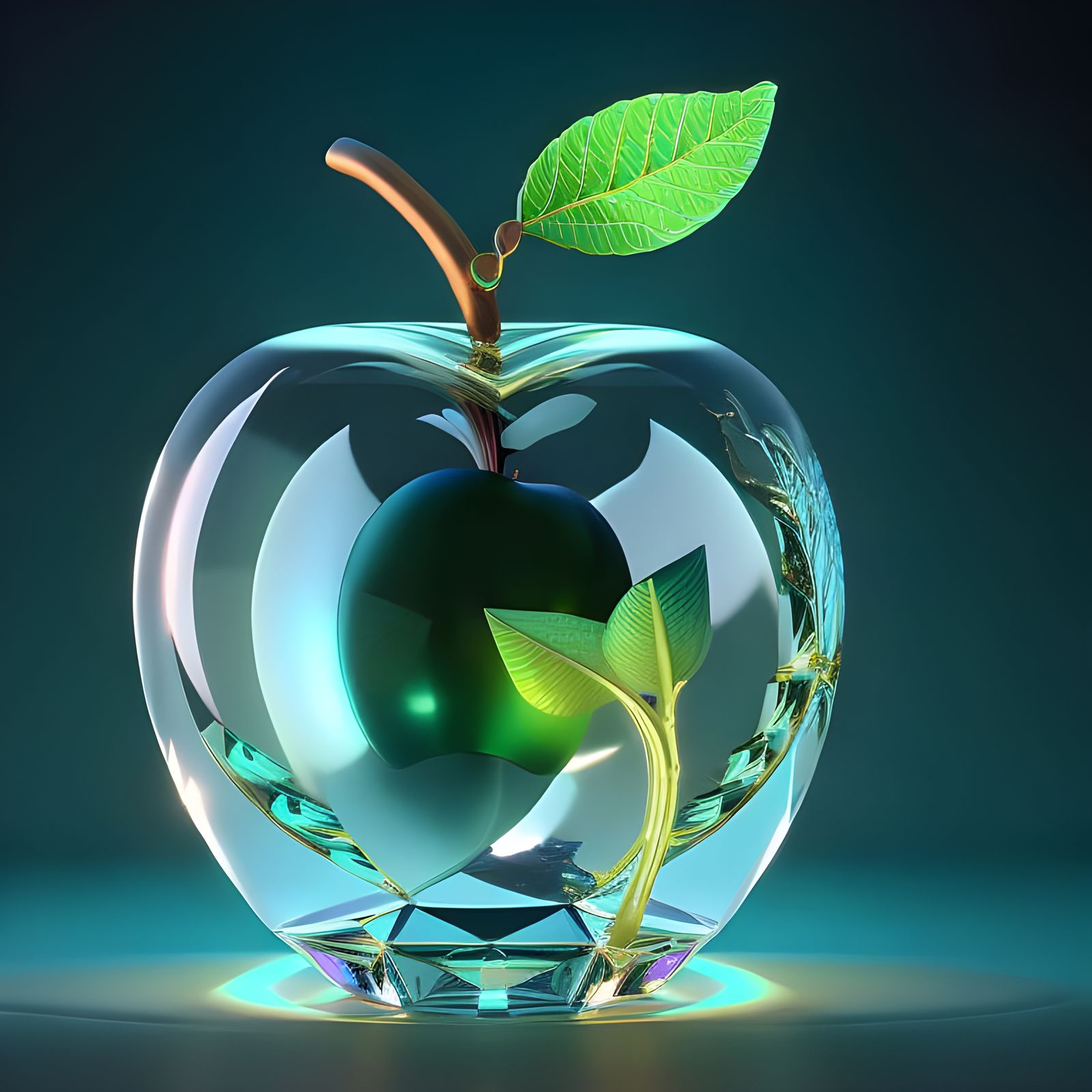 A Beautiful Apple made of crystal - AI Generated Artwork - NightCafe ...