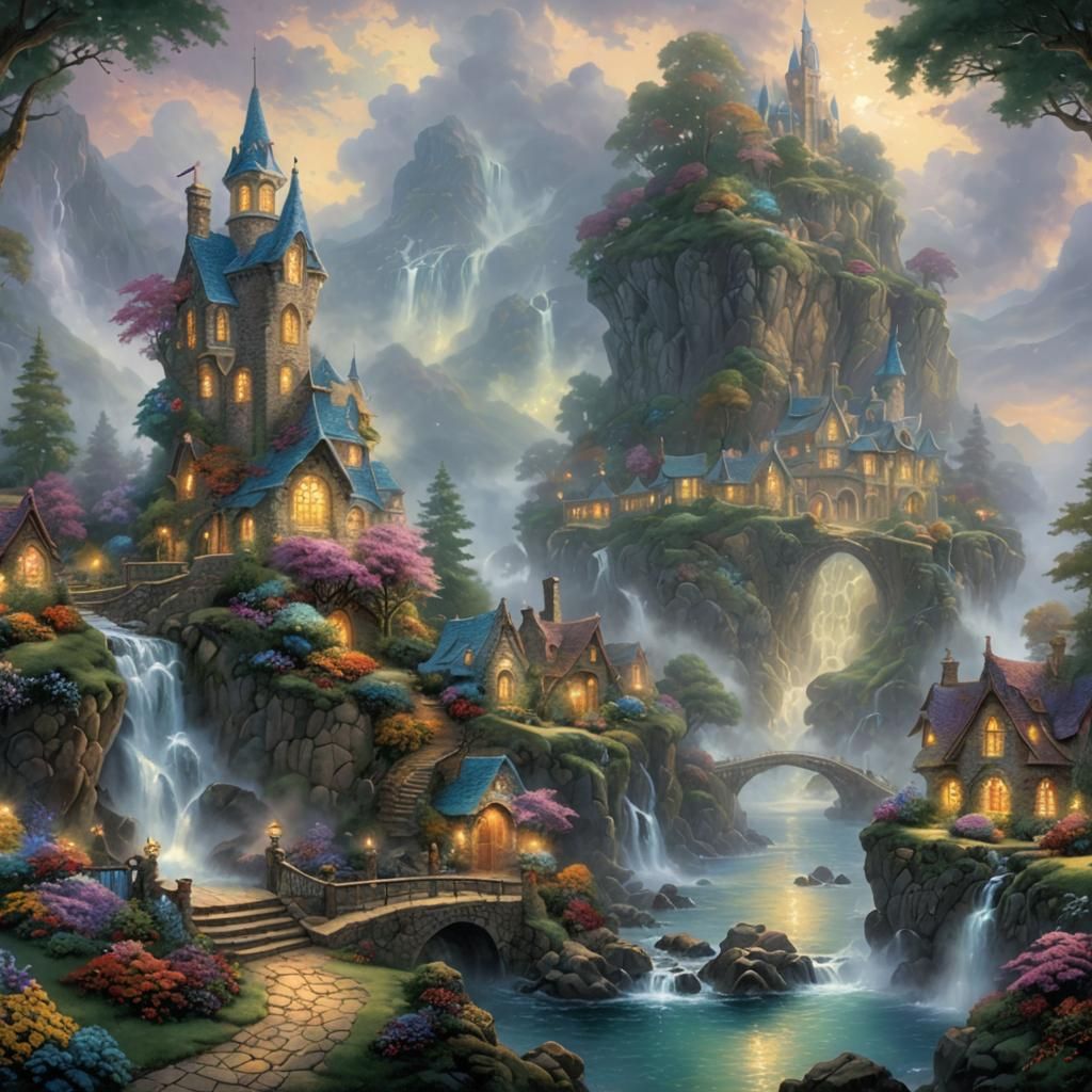 Ethereal Ancient Chinese Temple in Mist