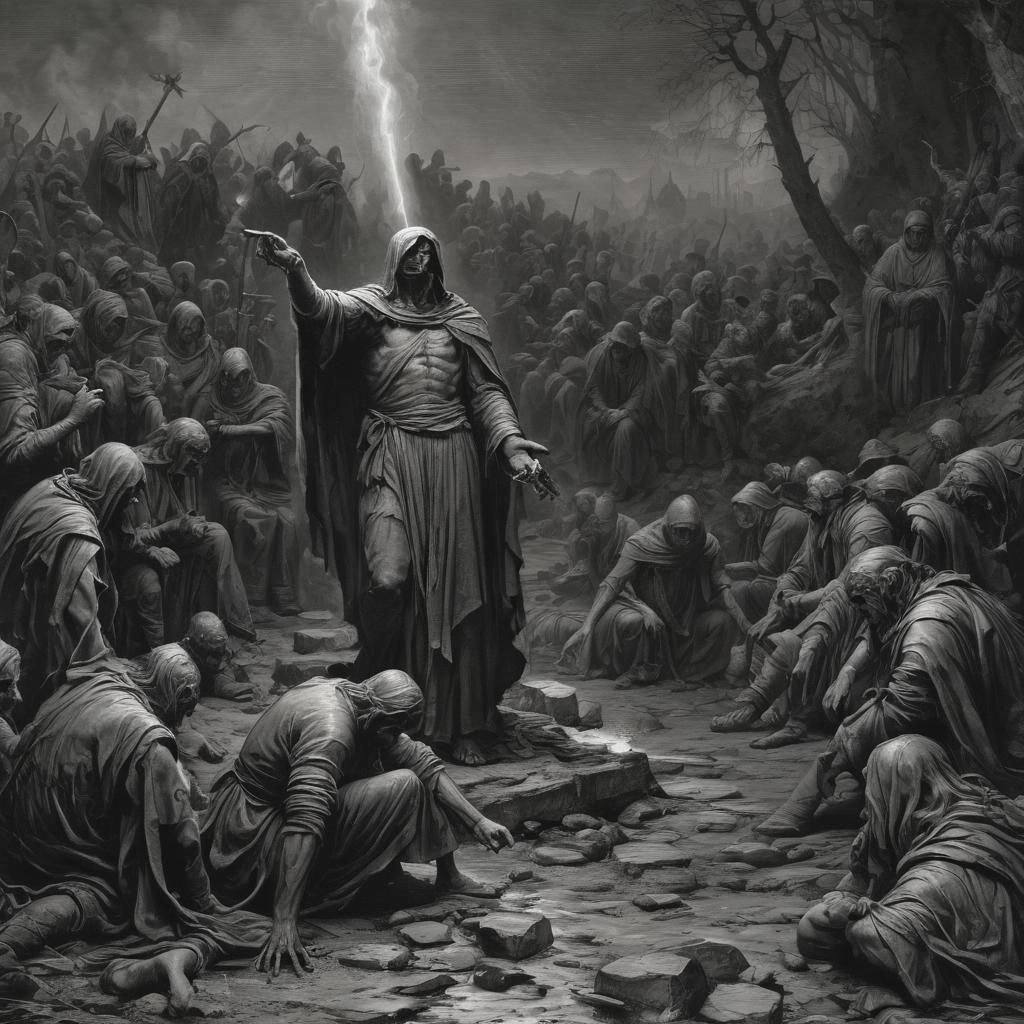 Conflagrations that would make stones drip blood   
are camp...