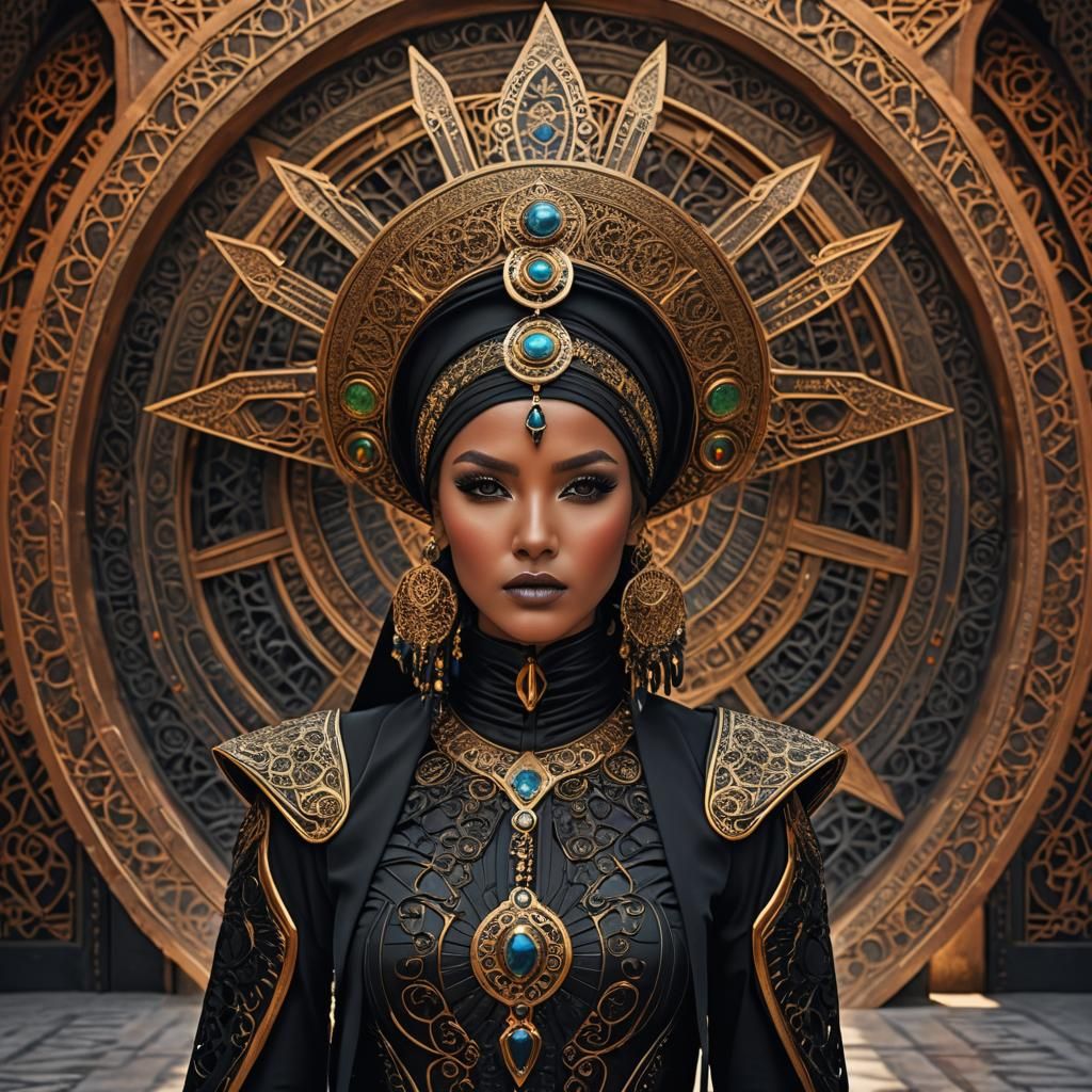 Masterpiece Monday A tan skin Moroccan female all black slee...