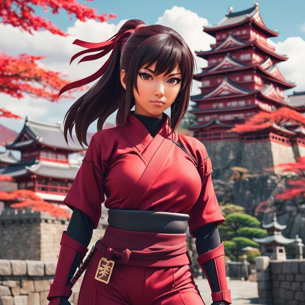 Posing in front of the castle