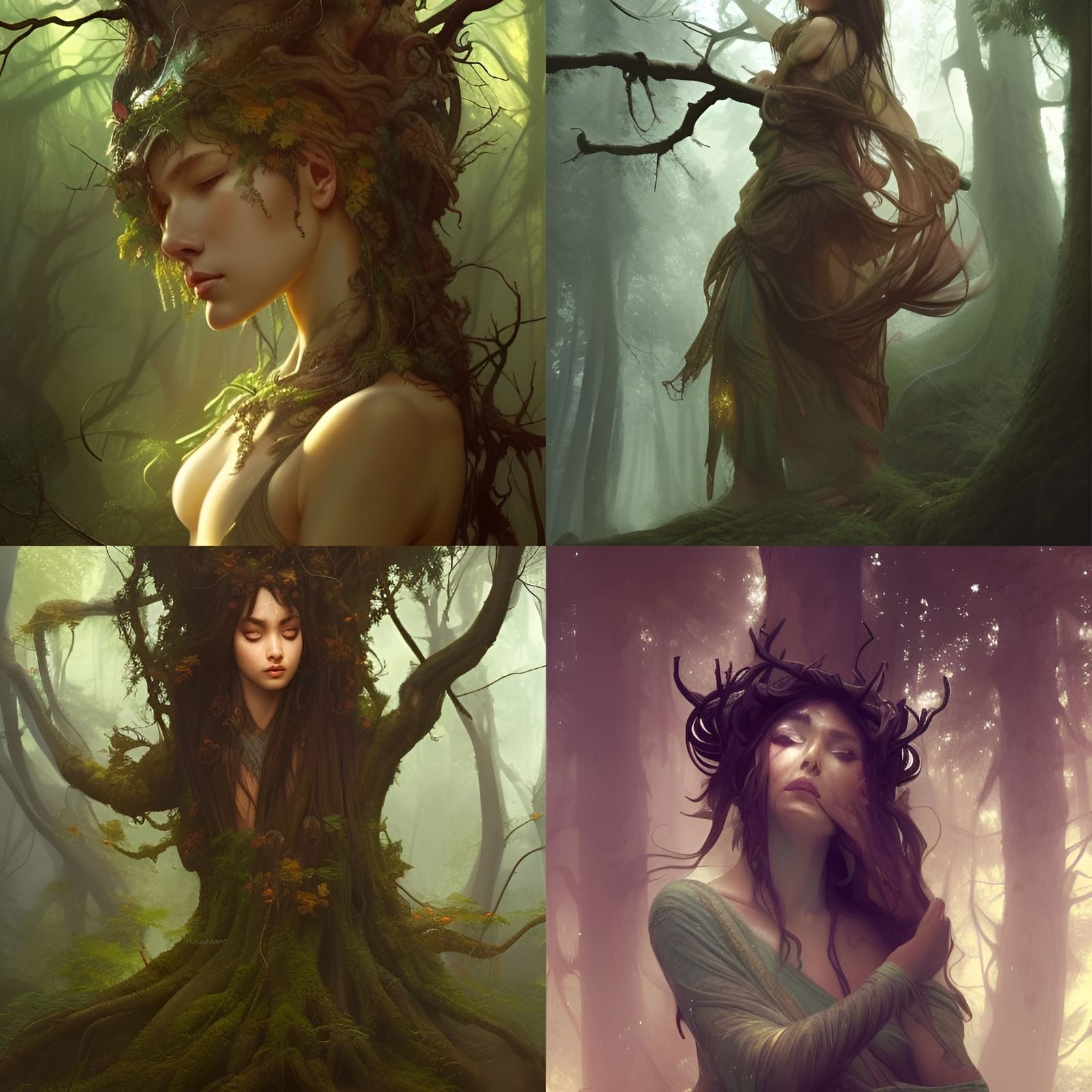 Ancient tree Gods in the forest - AI Generated Artwork - NightCafe Creator