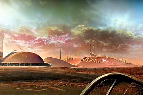 Gas station on Mars by Caspar David Friedrich 4/4 - CE