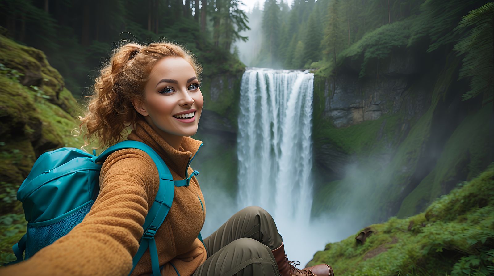 PNW Waterfall Selfie