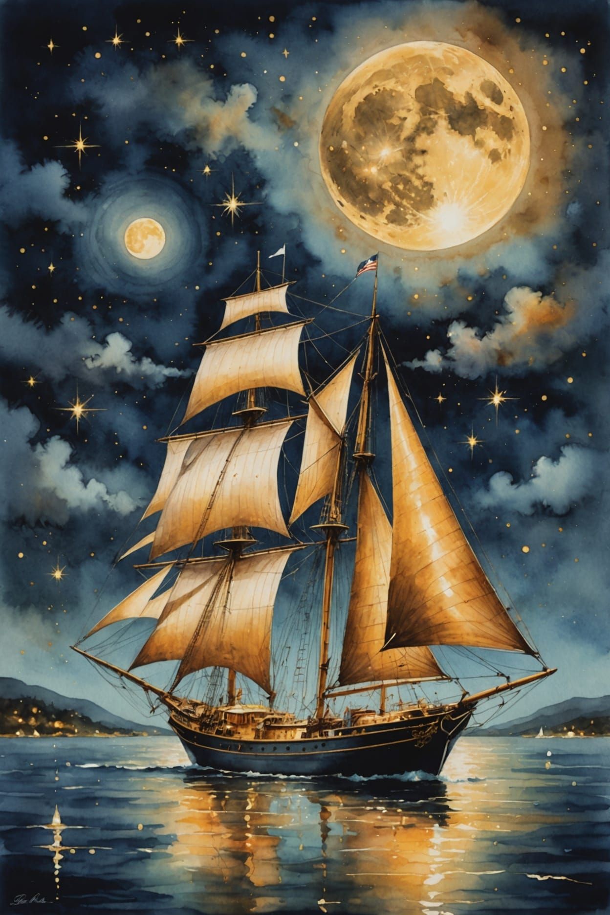 Midnight Sail  by @Pop