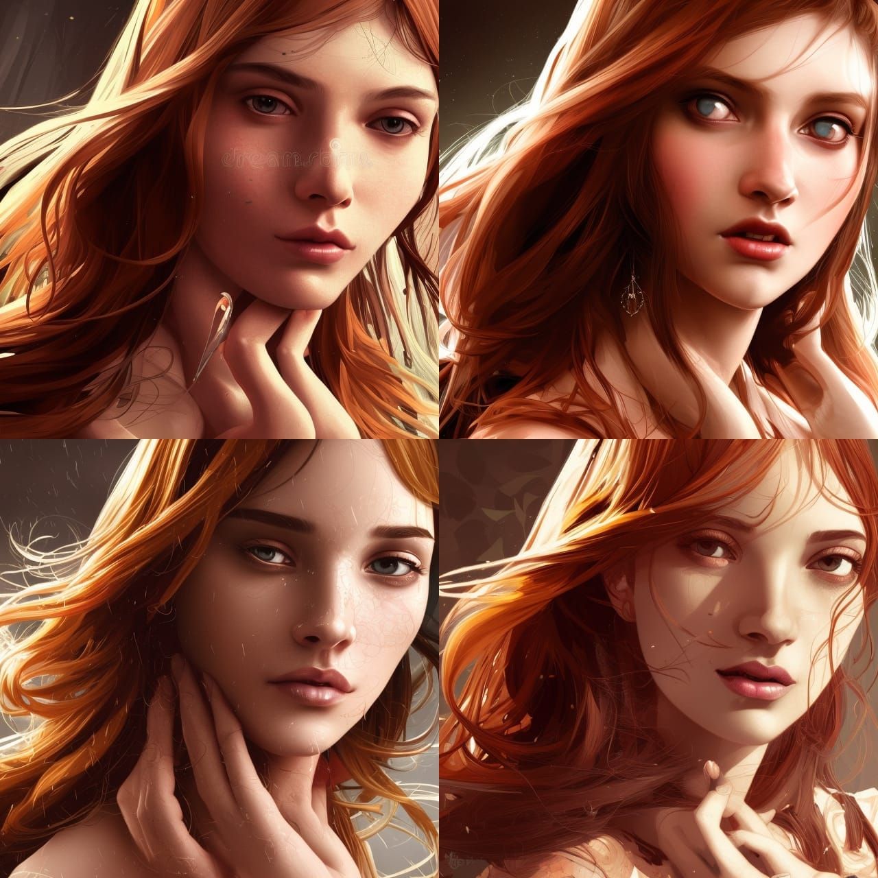 Melancholy Beauty 2d Vector Illustration Portrait Beautiful Vibrant