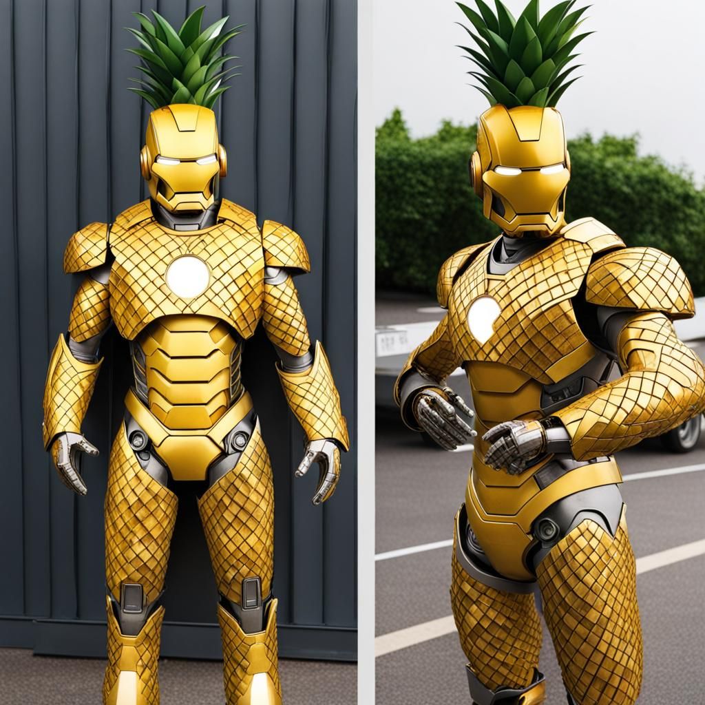 Pineapple-themed Iron Man suit