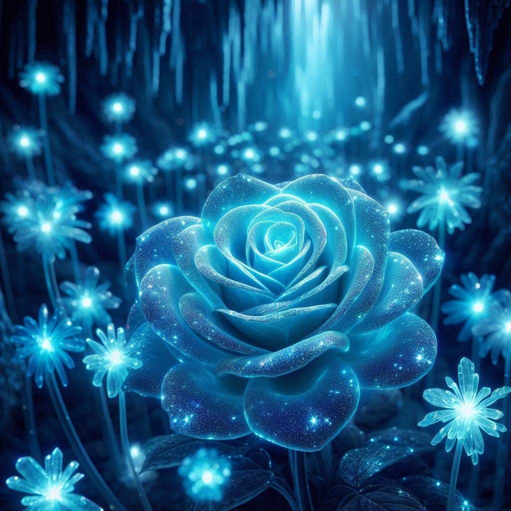 Blue Crystal Flowers #2