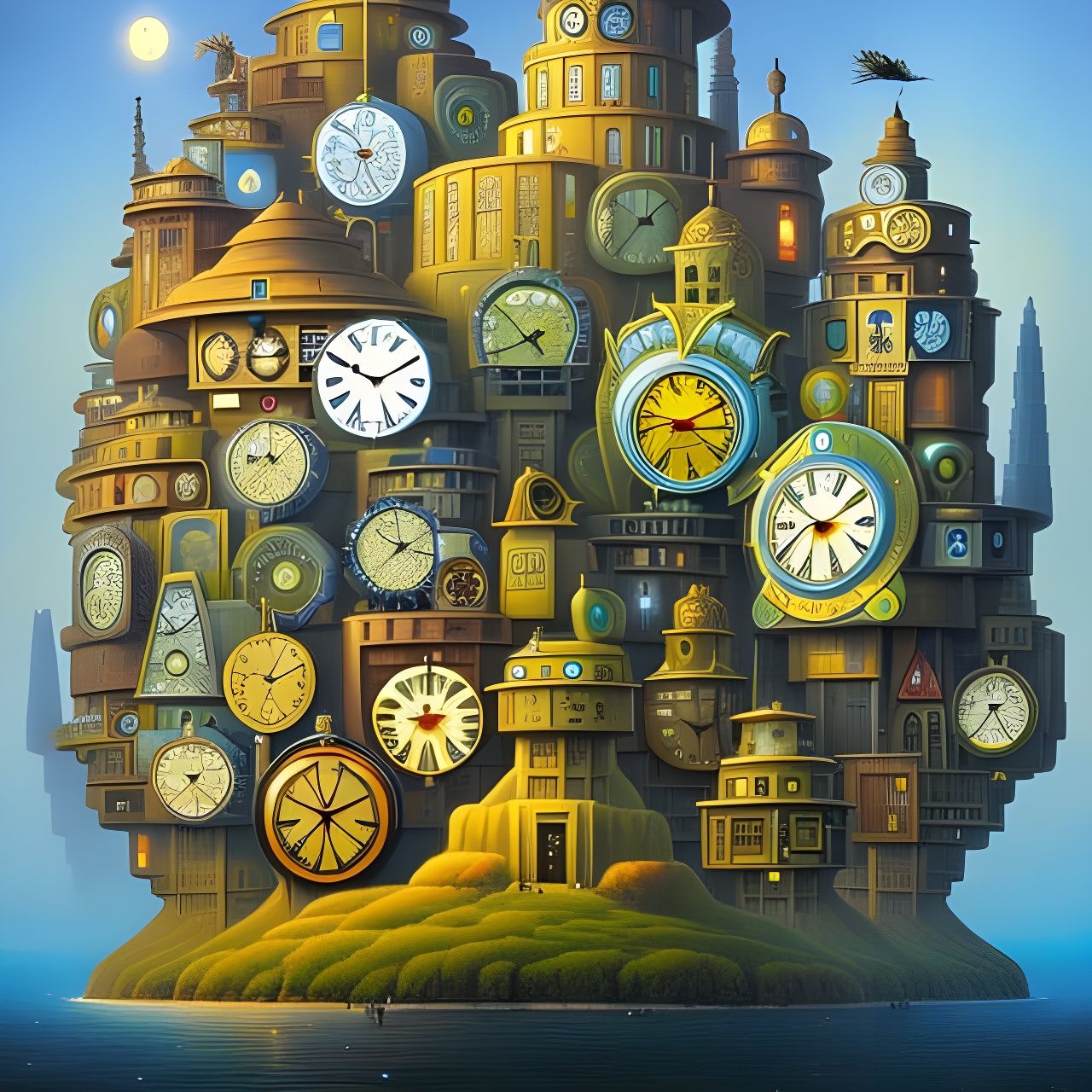 A mountain of clocks