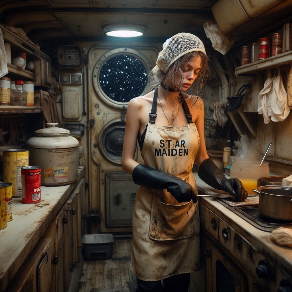 Ship's cook preparing breakfast with what's available, which isn't much (4)