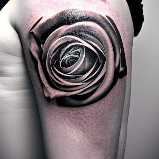 Tattoo of a rose with eyes