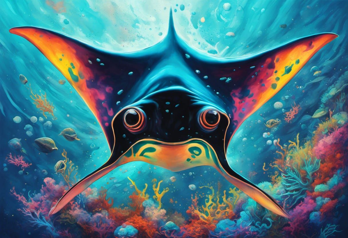 Lost Juvenile Bioluminescent Manta-Ray