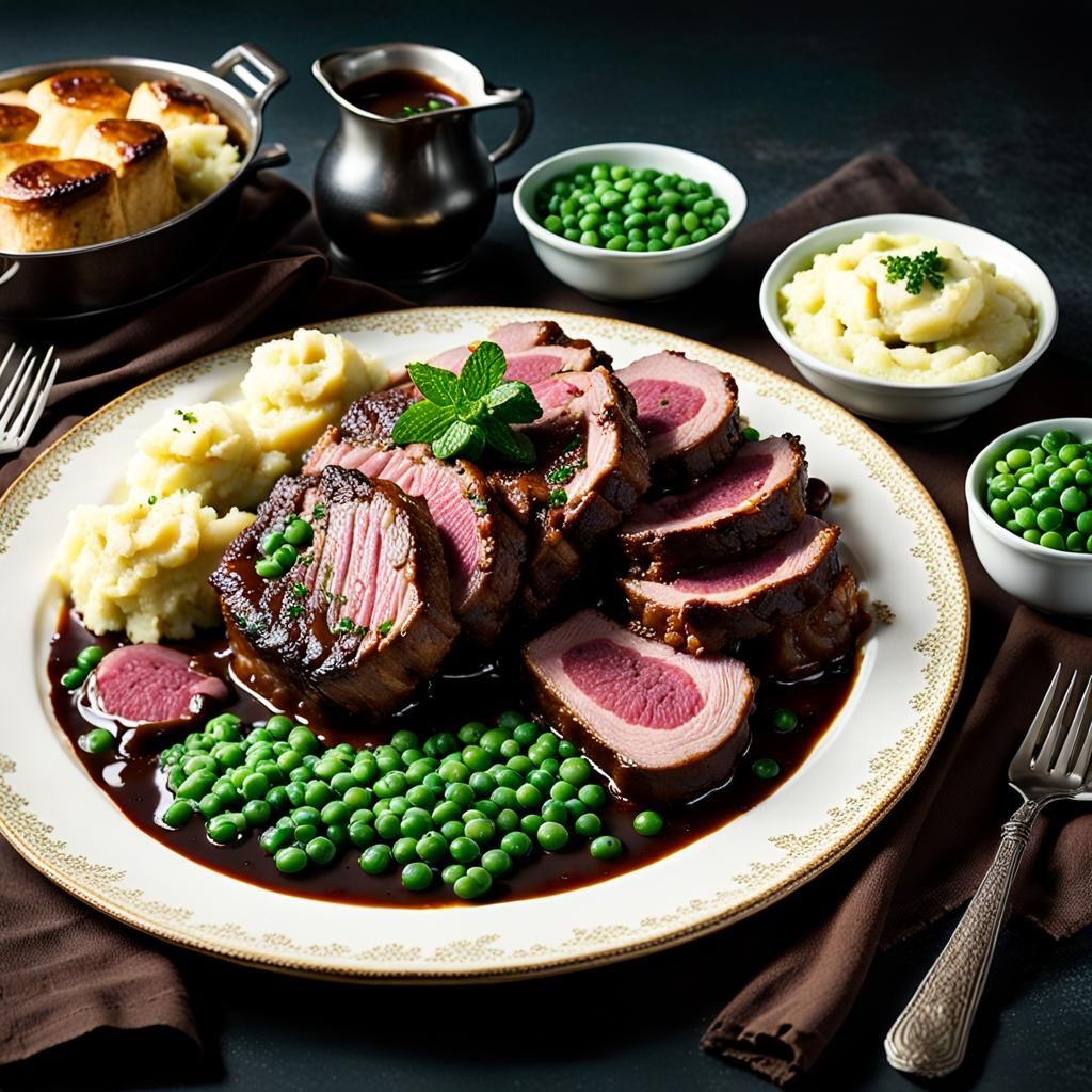 A traditional Sunday lunch as served in the northeast of Eng...
