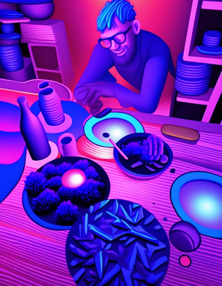 Surreal Figure Steps into Infinity: Oil Painting