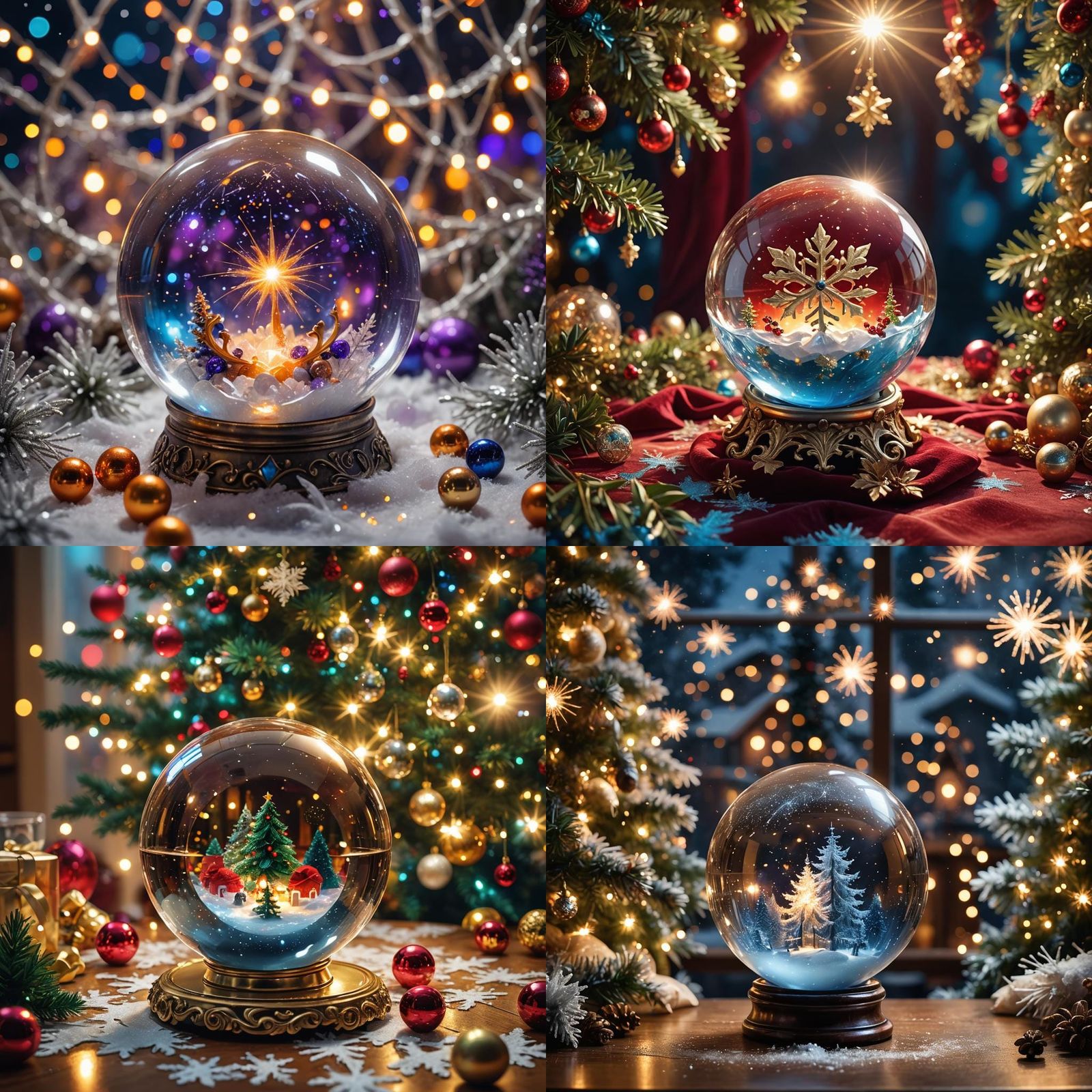 Crystal ball with magic light inside. Christmas and New Year...