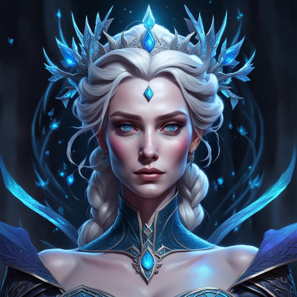 Elsa the Night Queen, queen of the Night Walkers AI Generated Artwork