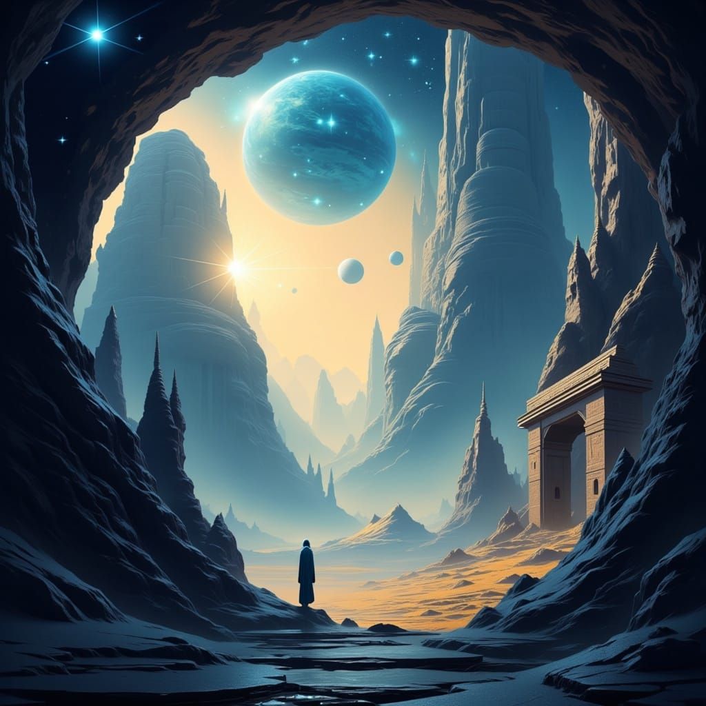 On a planet far away, where the cosmos lullaby
Calls the brave and curious, to soar the endless sky
Lost cities of alien grace, where legend...