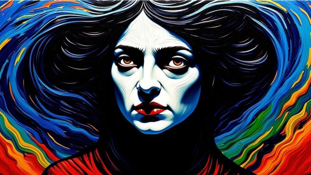 <lora:dotty2:1.0> the schizoaffective disorder and the flutter of death butterflies in the darkness of night , acrylic on canvas , mescaline...