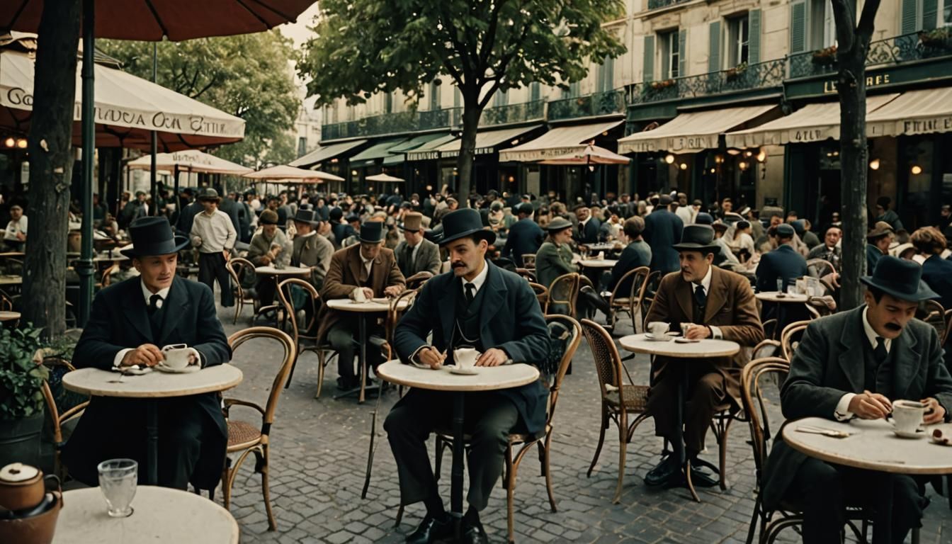 la terrasse du café de Flore par Léon Zeytline 1909