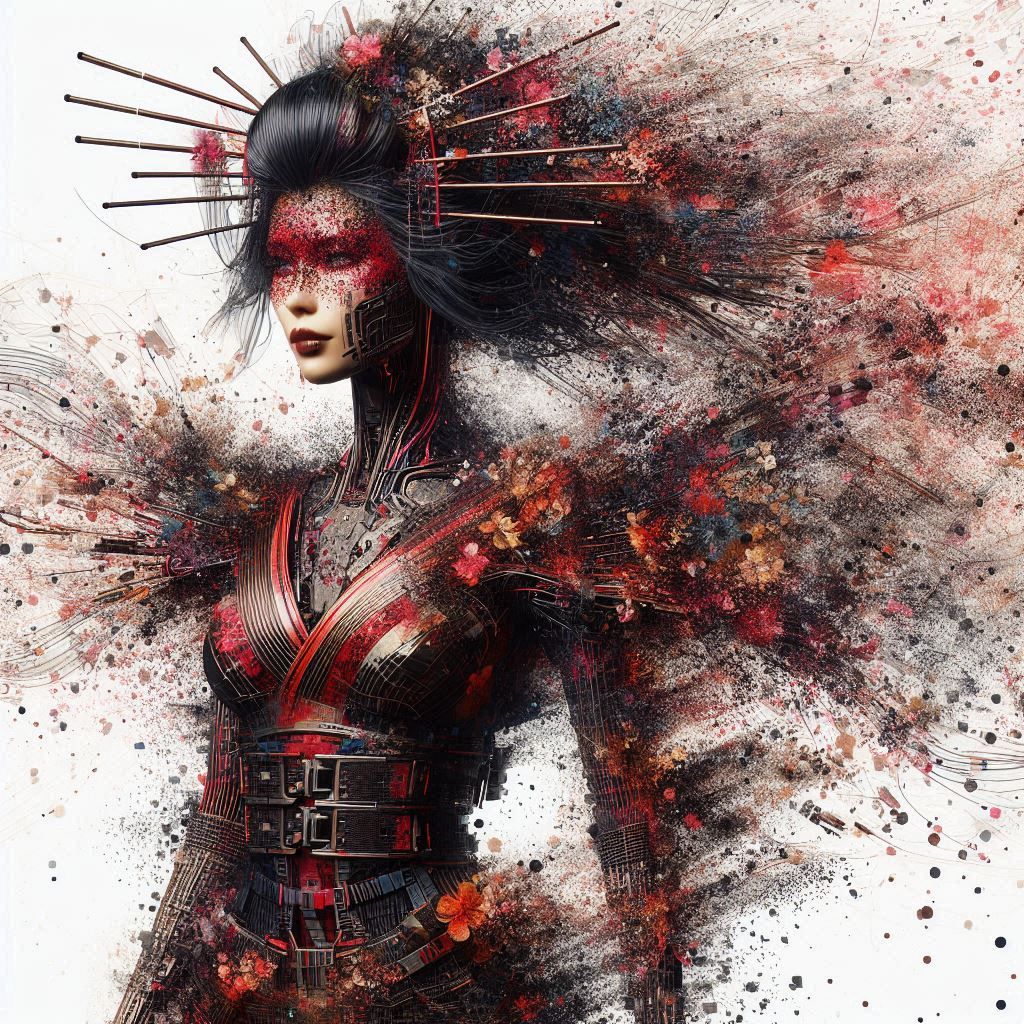 double exposure beautiful fantasy DALL-E 3 portrait landscape..