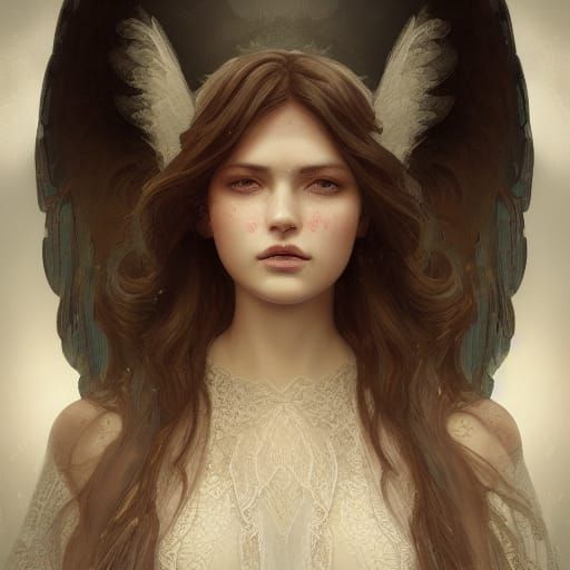 Angel in lace - AI Generated Artwork - NightCafe Creator