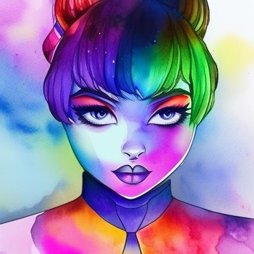 Intricate Watercolor Painting of Individuality in 8K