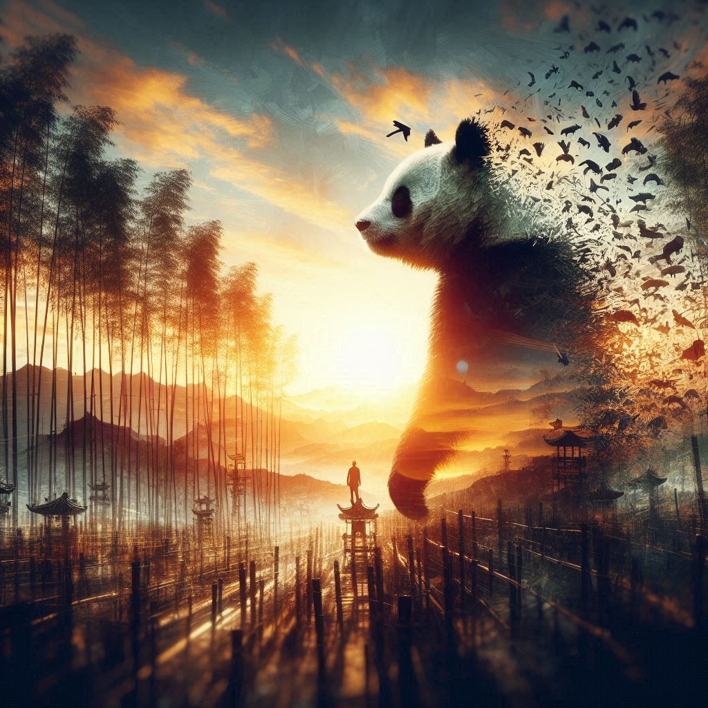 double exposure beautiful fantasy portrait landscape..