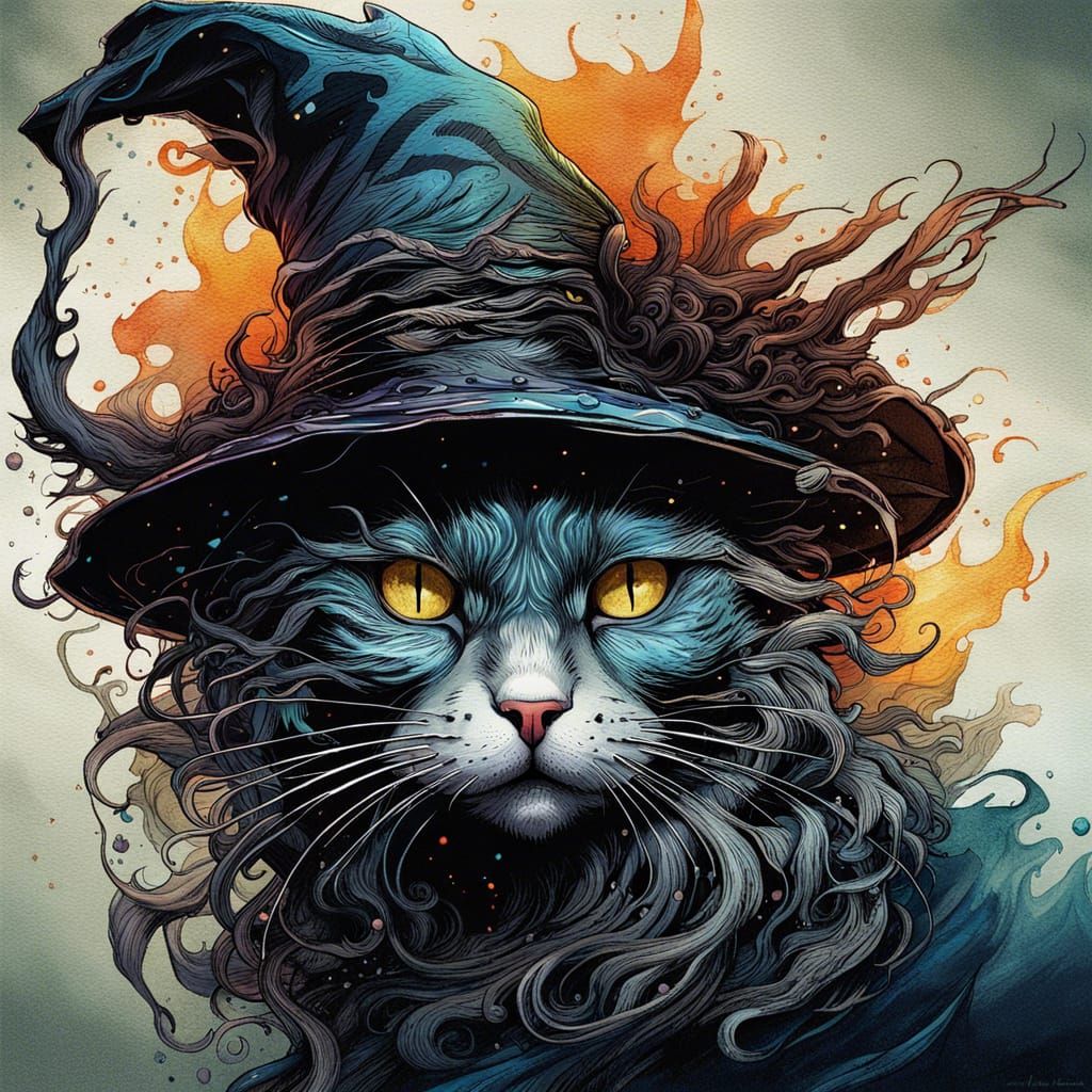 witch cat - AI Generated Artwork - NightCafe Creator