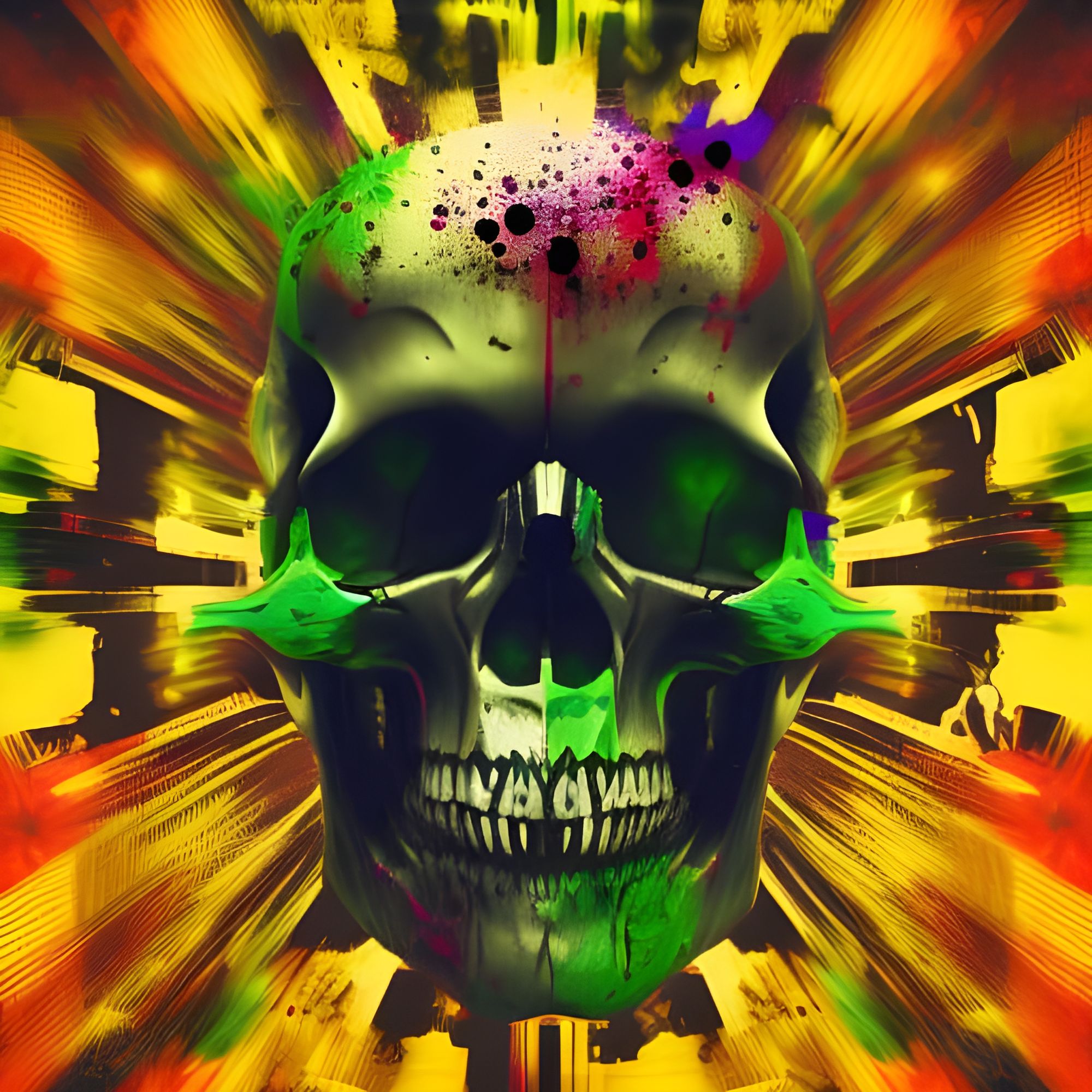 Beautiful abstract Human skull splashed in colorful paint concept  contemporary colors and mood social background Generative AI technology  Stock Illustration  Adobe Stock