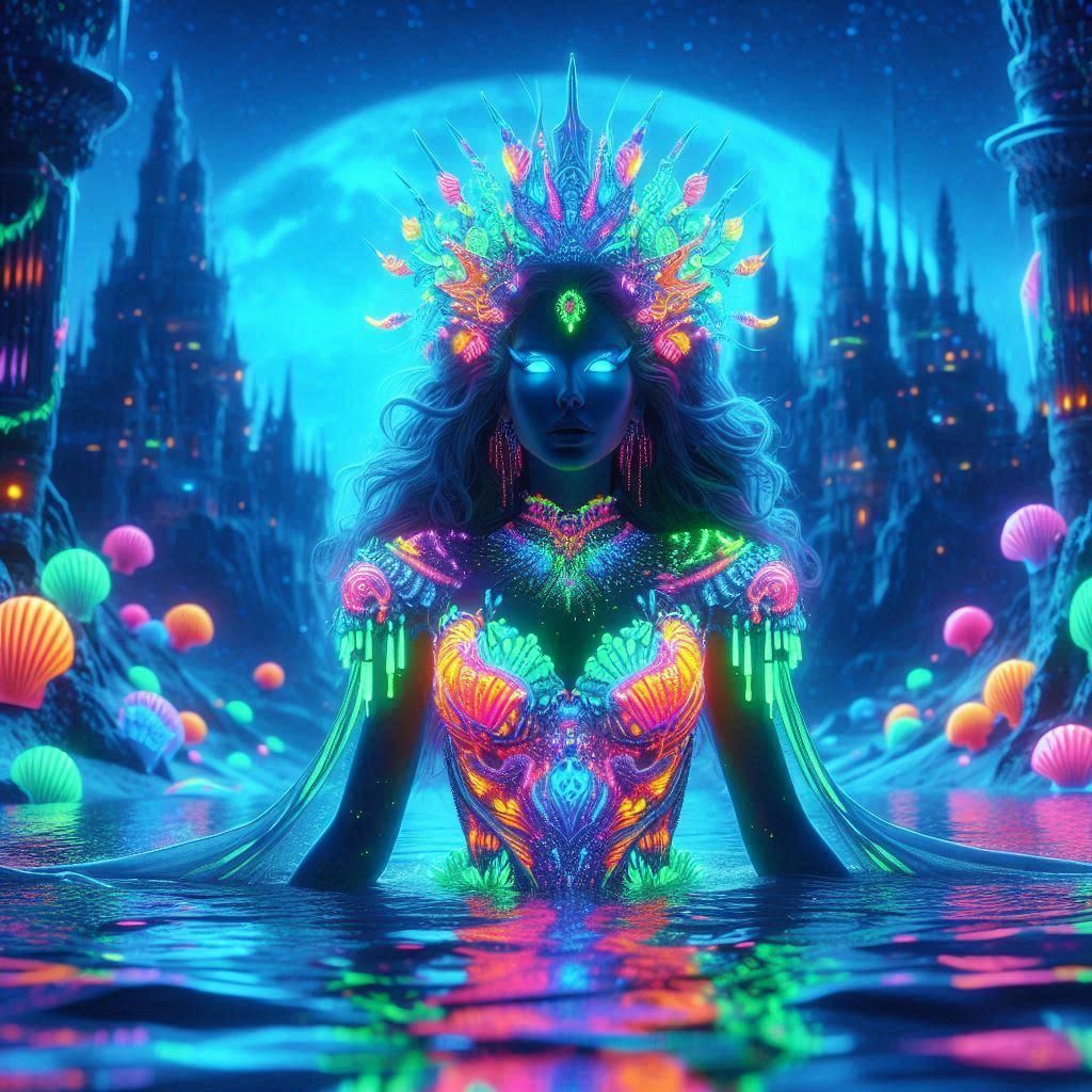 Mermaid witch emerging