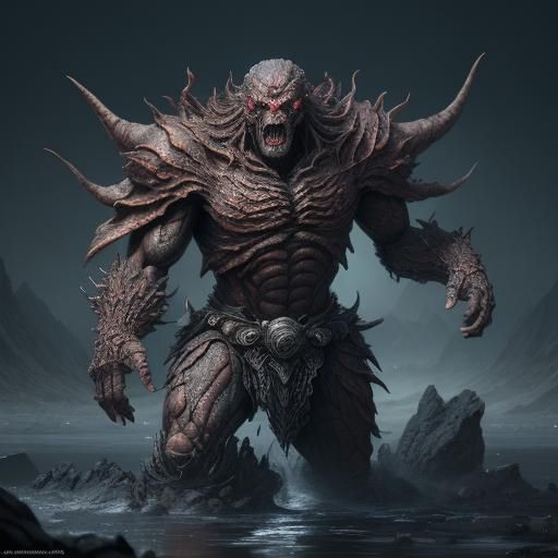 Hyper Photorealistic 3D Monster Figure in Manga Style