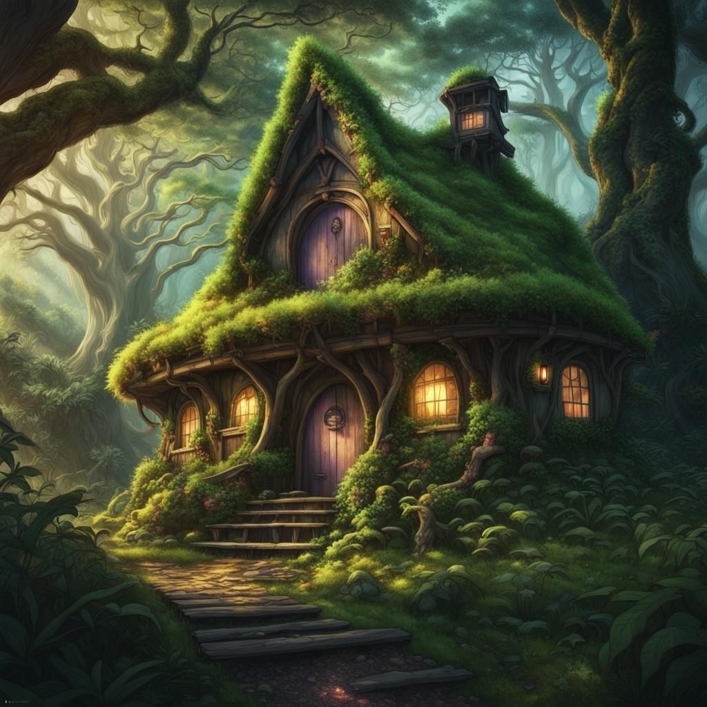 Overgrown Cottage - AI Generated Artwork - NightCafe Creator